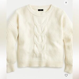 Cable-Knit ballon sleeve Cream Sweater